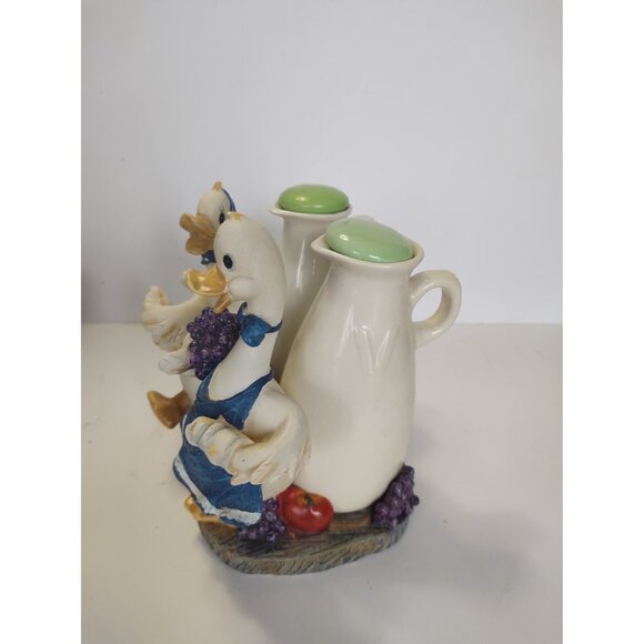 Vintage Oil & Vinegar Cruet Set Japan Hand Painted Ducks 6" Tall 1970's - Picture 3 of 14